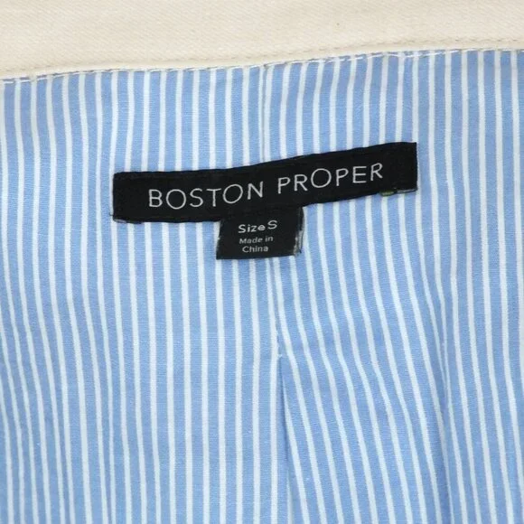 Vintage Boston Proper Small Beaded Floral Embroidered Denim Jacket Lace Cuffs - Picture 9 of 15